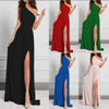 Women Luxury Dress Slash Neck Sleeveless Elegant Evening Party Dress High Split Slim Casual Holiday Maxi Dresses Sexy Vestido