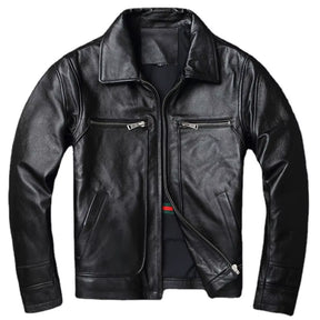 Men Cowhide Coat Vintage Men Leather Jacket Genuine Leather Clothes Men'S Winter Jacket Motorcycle Biker Jackets