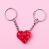 Brick Keychain for Couples Friendship 2Pcs Matching Heart Colorful Keyring Set for Girlfriend Boyfriend Valentine'S Day Gifts