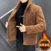 Popular 2024 Men'S Autumn and Winter Imitation Lamb Wool Jacket Men'S Lapel Jacket with Thick Fleece Men'S Winter Jacket