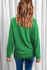 Green St Patricks LUCKY Chenille Embroidered Graphic Sweatshirt