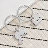 Cute Cat Keychain Stainless Steel Key Ring Couple Lover Animal Matching Keyring Pendants Valentine'S Day Gift