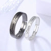 2Pcs/Set Romantic Couple Rings for Women Men Punk Heart ECG Black White Forever Love Promise Wedding Ring Valentine'S Day Gift