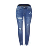 Spring & Fall Vintage Blue Ripped Jeans for Women Stretchy Slim Fit Denim Pants Female'S Casual Streetwear