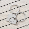 Cute Cat Keychain Stainless Steel Key Ring Couple Lover Animal Matching Keyring Pendants Valentine'S Day Gift