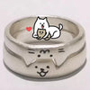 2Pcs Cute Cat Dog Animal Couple Ring for Women Men 2024 New Fashion Statement Lover Rings Valentine'S Day Party Jewelry Gifts