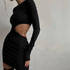 Women Knit Slim Sexy Bodycon Dress V-Neck Long Sleeve Dress Solid Casual Midi Sweater Dress for Women 2024 Autumn Winter