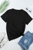 Gray Casual Plain Crew Neck Tee