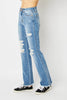 Judy Blue Full Size Distressed Raw Hem Bootcut Jeans