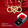 Elegant Infinity Heart Shape Pendant Necklace with Luxury Rose Gift Box for Girlfriend Wife Christmas Valentine Anniversary Gift