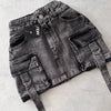 Multiple Pockets Denim Skirt Sets Goth Womens Two Peice Sets Harajuku Y2K New Fashion Straps Casual Versatile Strap Streetwear