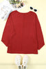 Red Sequined Heart Printed Sleeves Valentine Fashion Top