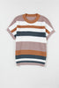 Camel Classic Round Neck Colorblock Knit Sweater