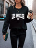 Korean Trend Women'S Sweater Los Angeles 98 Letters Printed Women'S Hoodie Long-Sleeved O-Neck Pullover Sports Fashion Clothing