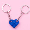 Brick Keychain for Couples Friendship 2Pcs Matching Heart Colorful Keyring Set for Girlfriend Boyfriend Valentine'S Day Gifts