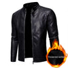 Men'S Standing Collar Leather Jacket Autumn Oversized Slim Motorcycle Cycling Suit Winter Thickened PU Leather Work Clothes