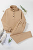 Half Snap Turtleneck Top and Pants Active Set