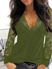 Full Size Lace Detail V-Neck Long Sleeve Blouse