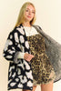 Davi & Dani Leopard Open Front Long Sleeve Cardigan