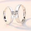 2Pcs/Set Romantic Couple Rings for Women Men Punk Heart ECG Black White Forever Love Promise Wedding Ring Valentine'S Day Gift