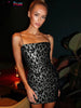 Leopard Print Sexy Dress Women Sequins Hipster Summer Fashion Skinny Elastic Skinny Midnight Party Clubwear Bodycon