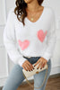 Heart V-Neck Long Sleeve Sweater