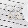 Cute Cat Keychain Stainless Steel Key Ring Couple Lover Animal Matching Keyring Pendants Valentine'S Day Gift