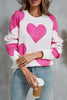 Angel Wings Contrast Heart Dropped Shoulder Long Sleeve Sweater