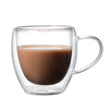 250Ml Double-Layer Transparent Glass Coffee Cup with Handle Double-Layer Heat Insulation High Temperature Juice Milk Cup