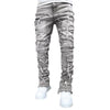 Streetwise Stretch Patch Jeans for Men Bottom Baggy Men'S Clothing Summer Solid New Fashion Mid Waist Patchwork Long Pants Male