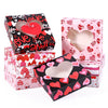 8Pcs Valentines Day Love Heart Candy Gift Box Cookie Baking Packing Paper Box with Window Wedding Birthday Party Decor Supplies