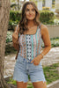 Green Western Geo Printed Square Neck Tank Top