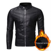 Men'S Standing Collar Leather Jacket Autumn Oversized Slim Motorcycle Cycling Suit Winter Thickened PU Leather Work Clothes