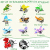 30 Pcs Valentines Day Gifts for Kids Classroom-Valentines Insect Blocks，Kids Valentines Day Cards with Animal Building Blocks for Boys Girls，Class Valentines Gifts Exchange, Party Favors,Valentines