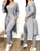 Autumn Women'S New Drawstring Pocket Design Jumpsuit & Coat Set Temperament Commuting Women Fashion Suit Sets Two Piece Outfits