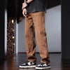 Baggy Cotton Men'S Wide Leg Pants Brown Jeans Summer Casual Loose Denim Trousers CP2272