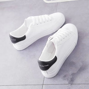 Fashion Women'S Vulcanize Shoes 2024 New in Casual Classic Solid Color PU Leather Shoes Woman Casual White Shoes Sneakers