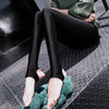 Autumn Winter Thick Leggings Fashion Solid Slim Pants Lady Fleece Warm Leggings Casual Black Shiny High Waist Leggings