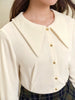 plus Size Office Lady Women'S Shirt 2024 Winter New Versatile Interior Shirt Beige Women Casual Loose Shirts 24DS84491