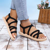 Women'S Fashionable Lace-Up Non-Slip Wear-Resistant Soft Bottom Comfortable Flat Heel Sandals