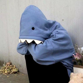 Autumn Winter New Funny Shark Patchwork Hoodies Men and Women Kawaii Sweatshirt Fashion Casual Pullover School Oversized Clothes