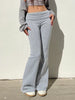 Gray Slim Low Waist Casual Sweatpants for Women Black Solid Simple Basic Flared Pants Sports Jogging Trousers