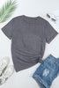 Gray Casual Plain Crew Neck Tee