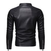 Men'S Standing Collar Leather Jacket Autumn Oversized Slim Motorcycle Cycling Suit Winter Thickened PU Leather Work Clothes