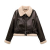 2023 New Woman'S Fashion Thick Warm Faux Shearling Jacket Coat Vintage Long Sleeve Belt Hem Female Outerw