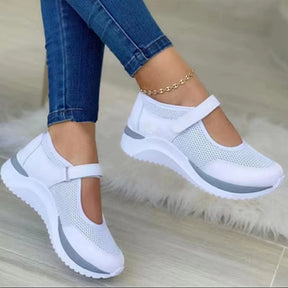 Round Head Knitted Women'S Thick Sole Single Shoes Women'S Large Size 36-43 Grid Casual Women'S Shoes Sneakers Women