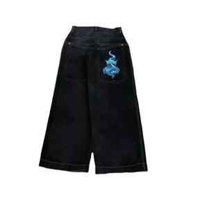 Y2K Jeans Men Vintage Embroidered High Quality Baggy Jeans Hip Hop Gothic Streetwear Harajuku Men Women Fashion Wide Leg Jeans