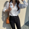 2024 Autumn New Long Sleeve Women Shirts Fashion Turn down Collor Chiffon Blouses Office Lady Elegant Loose Tops