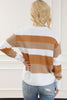 Red Stripe Cable Knit Drop Shoulder Sweater