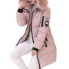 2024 New Winter Coat Women'S Jacket Fur Neckline Long Basic Coats Thick Jackets Cotton Padded Outerwear Parkas Female Clothes